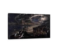 John Martin " The fall of Babylon " Canvas Oil Painting Aesthetics Art Poster Decor Backdrop Picture Home Living Room Decoration 95x60cm(37x24in) internal frame