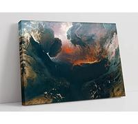 John Martin The Great Day of His Wrath Canvas Wall Art Picture Print - 12 inch wide x 8 inch high (Frame Depth 30mm)