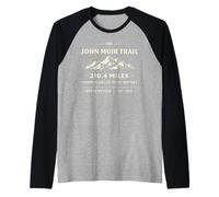 John Muir Trail Outdoor Graphic California Hiking John Muir Raglan Baseball Tee