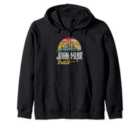 John Muir Trail - Vintage Distressed Graphic Tee Shirt Zip Hoodie