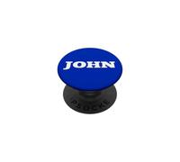 John Name Plain Small White Text Front Side Johnny Tag PopSockets Adhesive PopGrip