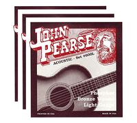 John Pearse Acoustic Strings Phosphor Bronze Light 12-53 (3 Pack Bundle)