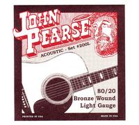 John Pearse Strings® 200L For Acoustic Guitar - 80/20 Bronze Wound - Light Gauge 12-53