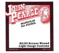 John Pearse Strings® 2080L For Mandolin - 80/20 Bronze Wound - Loop End - Light Gauge Customs