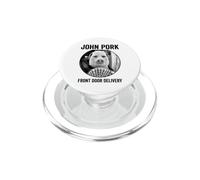 John Pork Front Door Delivery Meme Pig Man Holding Money Art PopSockets PopGrip for MagSafe