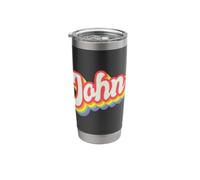 John Pride Month LGBTQ Rainbow Flag Name Personalised Stainless Steel Insulated Tumbler