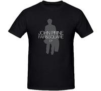 John Prine Fair Square Ep O-Neck 100% Cotton Short Sleeve Unisex T-Shirt S Black