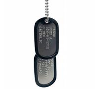 John Rambo Military Dog Tags Set Costume - Stainless Steel - Chain & Silencers Included