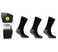 John Rider 12 Pairs Men's Heavy Duty Work Socks Thermal Boot Socks Reinforced Heel & Toe [UK Shoe Size 6-11 or Big Foot 11-14] (6-11 Shoe Size)