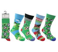 John Rider Mens 4 Pair Pack Jolly Dress Socks, Colorful Novelty Funny Casual Combed Cotton Crew Socks (UK, Numeric, 6, 11, Regular, Regular, Sports)