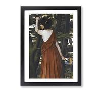 John Roddam Spencer Stanhope Lady With A Torch Classic Painting Framed Wall Art Print, Ready to Hang Picture for Living Room Bedroom Home Office Décor, Black A3 (34 x 46 cm)