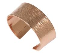 John S. Brana 1 Inch Wide Bark Copper Cuff Bracelet Handmade Jewelry - 100% Solid Uncoated Copper, 7 Inch, Copper, no gemstone