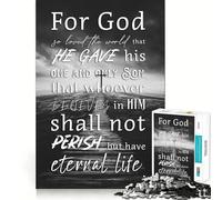 John ︰ Scripture Art 1000 Piece Puzzle For Adults Creative Play Snug Joint Real Challenge Night Activity (50x75cm)