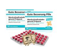 John Silver® Humorous Pill Set with German Text "Gute Besserung" - Funny Birthday Gift, Stress Relief, Happy Mood, Hen Party and Women