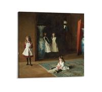 John Singer Sargent Art Poster The Daughters of Edward Darley Boit Painting On Canvas Wall Art Scroll Picture Print Living Room Walls Decor Homes 28x28inch(70x70cm)