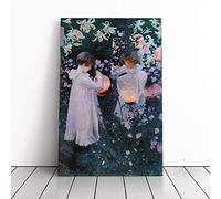 John Singer Sargent Carnation Lily Lily Rose Canvas Print 24x16 Inch | Ready to Hang, Gallery Wrapped, Fade-Resistant Inks, Securely Packaged, Made in the UK