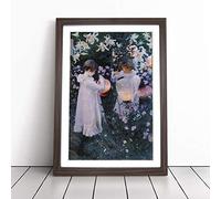 John Singer Sargent Carnation Lily Lily Rose Framed Print Walnut A2 | Ready to Hang, Satin Fine Art Paper, Fade-Resistant Inks, Acrylic Glazing, Securely Packaged, Made in the UK