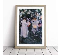 John Singer Sargent Carnation, Lily, Lily, Rose | Framed Wall Art Print | Modern Home Decor Picture | Ready to Hang Artwork for Living Room, Bedroom, Kitchen or Office | Multiple Sizes