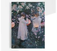 John Singer Sargent Carnation Lily Rose | American Impressionism Painting, Vintage Young Children Print, Wall Art, Poster Artwork Picture