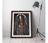 John Singer Sargent Ellen Terry As Lady Macbeth Print Framed Wall Art Picture Print - A4 - Walnut Frame