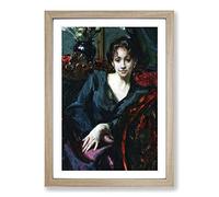 John Singer Sargent Isabella Stewart Gardner Framed Print | A2 Oak Framed Wall Art | Ready to Hang | Modern Nature Picture | Living Room Bedroom Lounge Office
