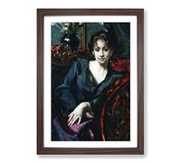 John Singer Sargent Isabella Stewart Gardner Framed Print | A2 Walnut Framed Wall Art | Ready to Hang | Modern Nature Picture | Living Room Bedroom Lounge Office