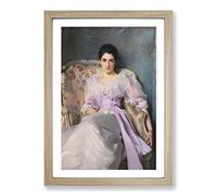John Singer Sargent Lady Agnew Framed Wall Art Print A2 Oak