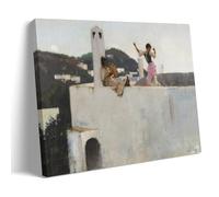 John Singer Sargent Painter's《Capri Girl On A Rooftop》Art Poster Picture Print Wall Art Canvas Decor Homes Decorative 12x18inch(30x45cm)