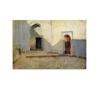 John Singer Sargent Painter's《Courtyard Tetuan Morocco》Art Poster Canvas And Wall Art Picture Print Modern Family Bedroom Decors 20x30inch(50x75cm)