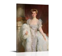 John Singer Sargent Paintings Wall Art Poster Prints Mrs J P Morgan Jr Painting On Canvas Wall Art Scroll Picture Print Living Room Walls Decor Homes Frame 16x24inch(40x60cm)