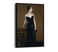 John Singer Sargent Portrait Of Madame X Print Canvas Floater Frame Print Picture Art - Black Frame 24 inch wide x 36 inch high