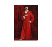 John Singer Sargent Printed Posters Dr. Pozzi at Home Canvas Wall Art Decorative Bedroom Modern Home Print Picture Artworkss 08x12inch(20x30cm)