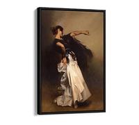 John Singer Sargent The Spanish Dancer Print Canvas Floater Frame Print Picture Art - Black Frame 16 inch wide x 24 inch high