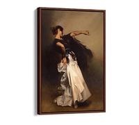 John Singer Sargent The Spanish Dancer Print Canvas Floater Frame Print Picture Art - Walnut Frame 20 inch wide x 30 inch high