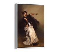 John Singer Sargent The Spanish Dancer Print Canvas Floater Frame Print Picture Art - White Frame 20 inch wide x 30 inch high