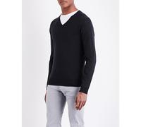John Smedley Mens John Smedley Blenheim V-Neck Wool Jumper Black M