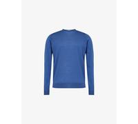 John Smedley Mens John Smedley Crewneck Knitted Merino-Wool Jumper Charles Blue S