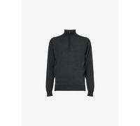 John Smedley Mens John Smedley High-Neck Gauge Wool Jumper Charcoal 2XL