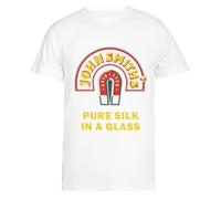 John Smith Pure Silk Glass Beer White Short Sleeve T-Shirt For Men, white us, XL