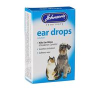 John-sons Ear Drops or Cleanser for Dogs/Cats Kills Ear Mites Drops Wax Softner (Ear Drops 15ml)