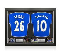 John Terry & Eden Hazard Signed Chelsea Football Shirts. Dual Frame