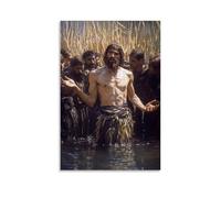 John The Baptist Baptizing The Crowd with Wild Fervor, His Voice Like Thunder Beneath The Swaying Reeds of The Jordan. Contemporary Wall Mural - Decorative Hanging Poster Art 12x18inch(30x45cm)