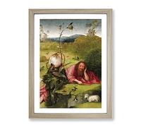 John The Baptist By Hieronymus Bosch Classic Painting Framed Print | A2 Oak Framed Wall Art | Ready to Hang | Classic Historical Picture | Living Room Bedroom Lounge Office