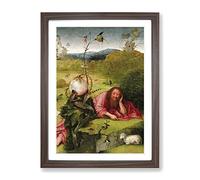 John The Baptist By Hieronymus Bosch Classic Painting Framed Print | A2 Walnut Framed Wall Art | Ready to Hang | Classic Historical Picture | Living Room Bedroom Lounge Office