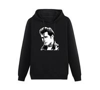 John Travolta Grease Movie Hoodies Long Sleeve Pullover Loose Hoody Sweatershirt Black S