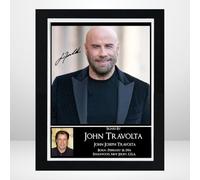 John Travolta Signed Autograph Photo Print Poster Mounted Wall Art (10x12) Actor Artwork for Home & Office Decor Gift