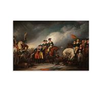 John Trumbull Works《The Surrender of The Hessian Troops at The Battle of Trenton》Printing Posters Premium Canvas Print Wall Paintings Stylish Room Decor for Indoor Home Space 08x12inch(20x30cm)