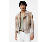 John Varvatos Chelsea Biker Jacket - Slim Fit Asymmeti Chalk size 50 | Leather Jackets Outlet | Men 50