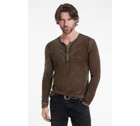 John Varvatos Christie Reverse Printed Henley Chestnut size XS | Longsleeves Outlet | Men | Brown XS