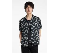 John Varvatos Dan Camp Collar Shirt With Watercolor Pr Black White size S | Casual Shirts Outlet | Men | White
